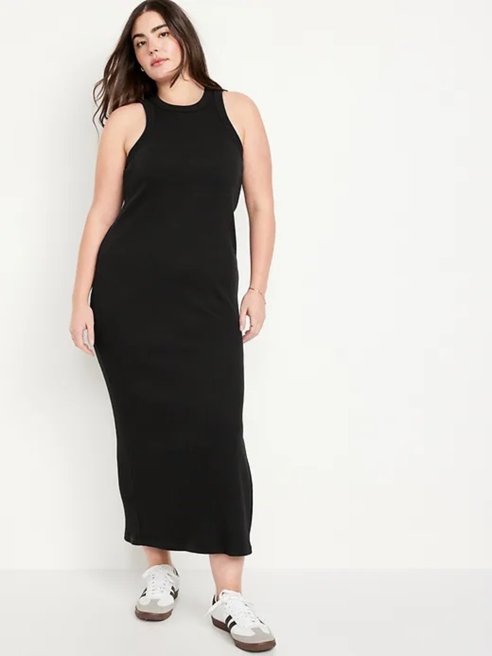 Old Navy Black Sleeveless High Neck Rib-Knit Tank Dress - Size Small